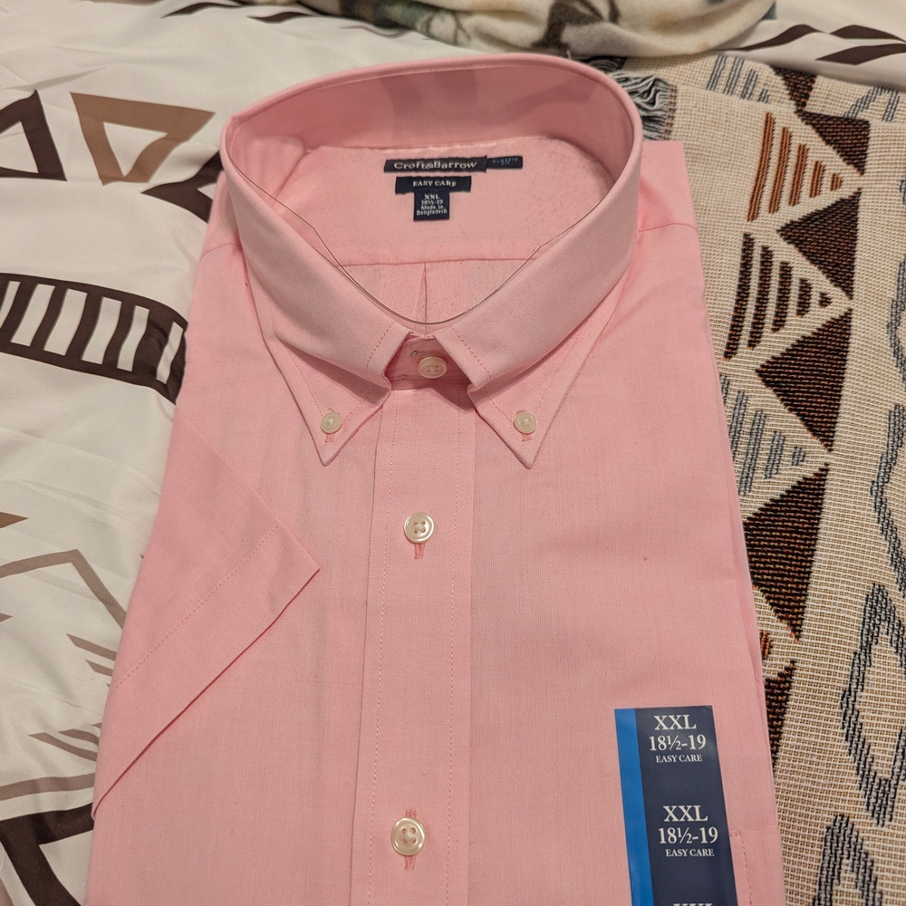croft & barrow Men’s Short-Sleeve Button-Down Shirt in Pink